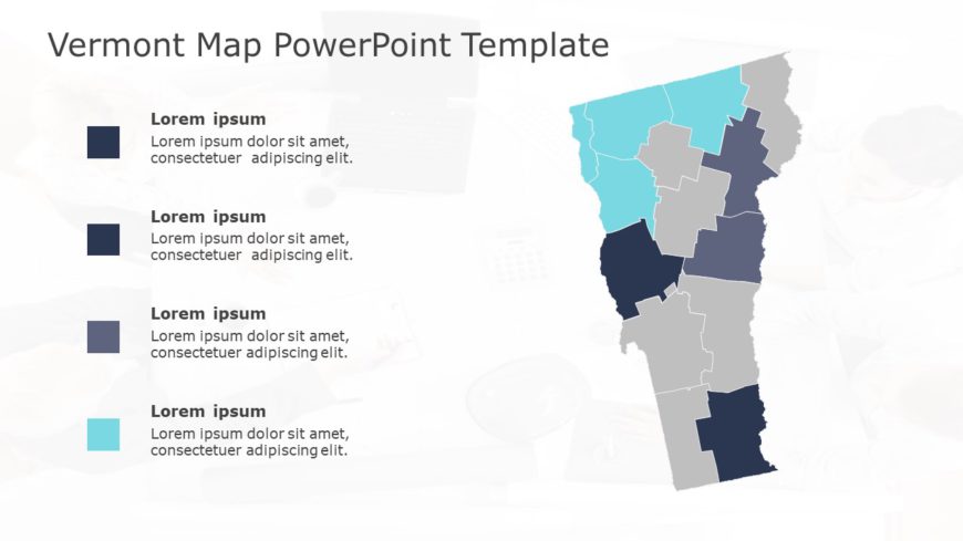 Vermont Map 4 PowerPoint Template