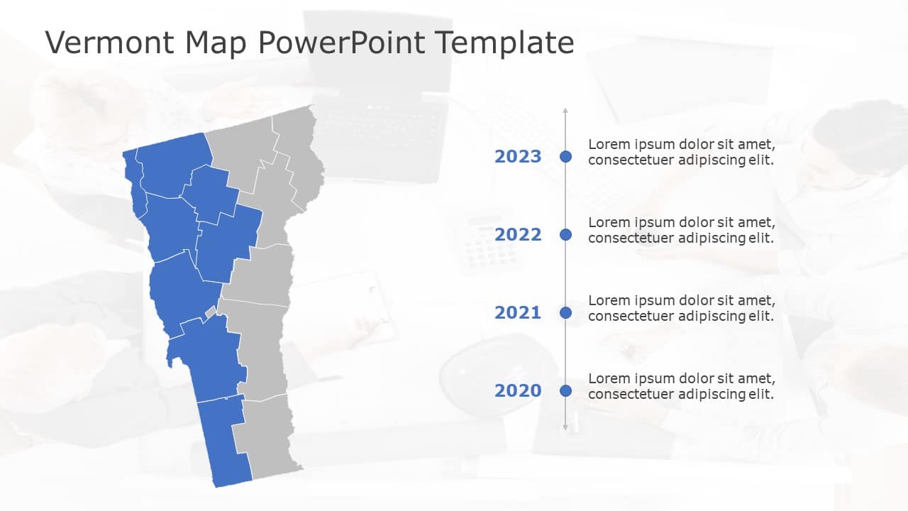Vermont Map 5 PowerPoint Template & Google Slides Theme