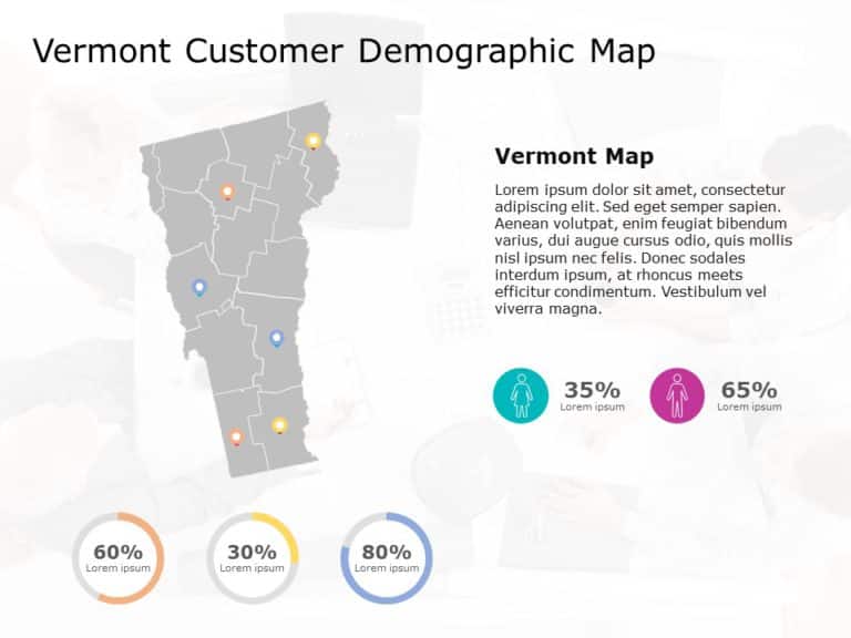 Vermont Map 6 PowerPoint Template