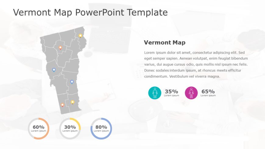 Vermont Map 6 PowerPoint Template