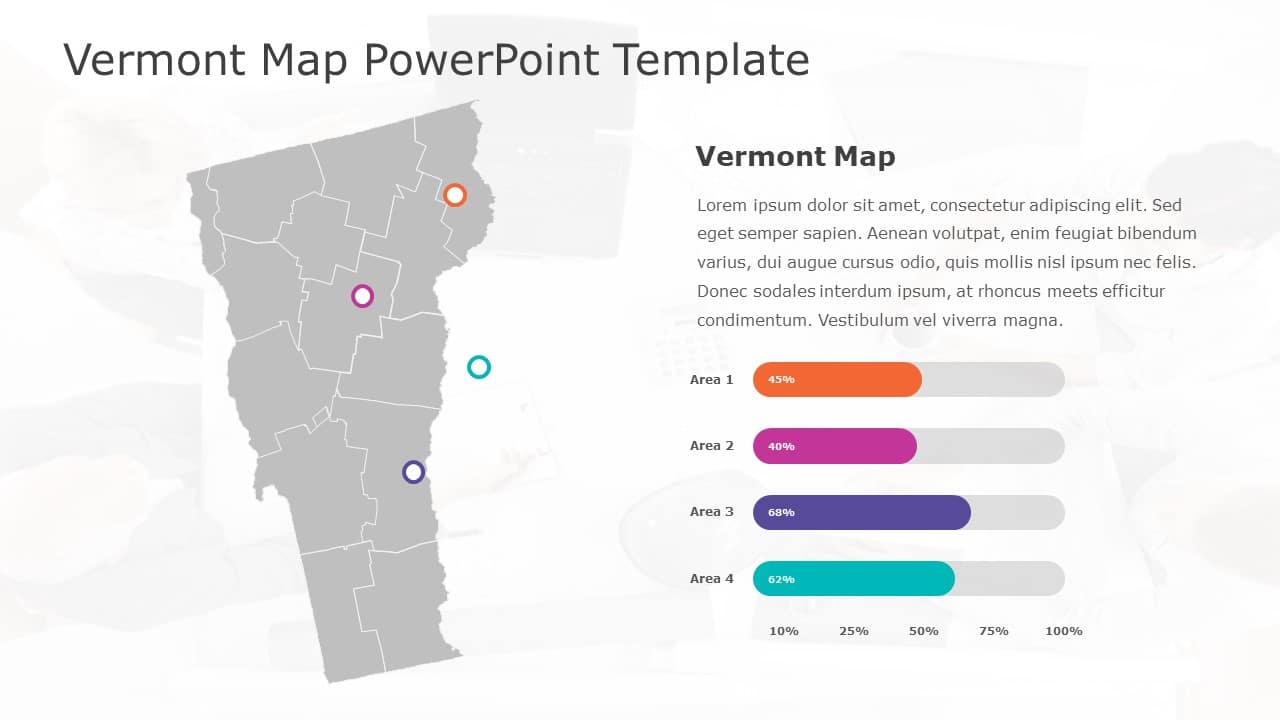 Vermont Map 7 PowerPoint Template & Google Slides Theme
