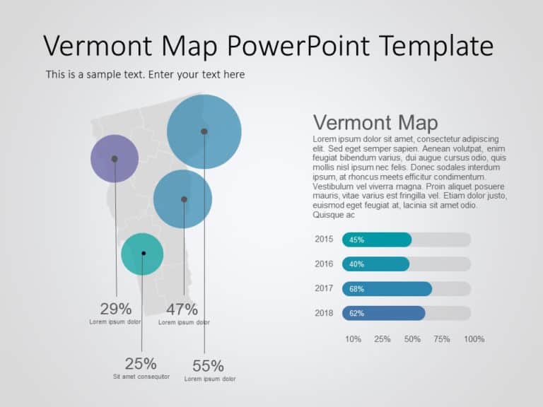 Vermont Map 8 PowerPoint Template