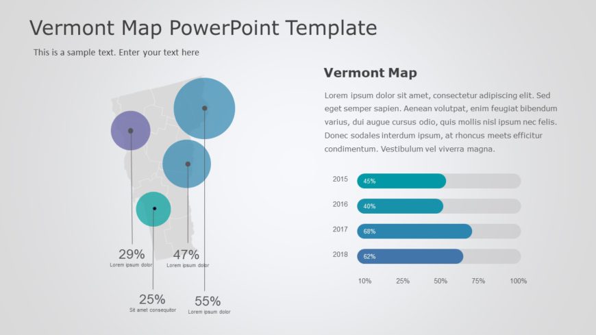 Vermont Map 8 PowerPoint Template