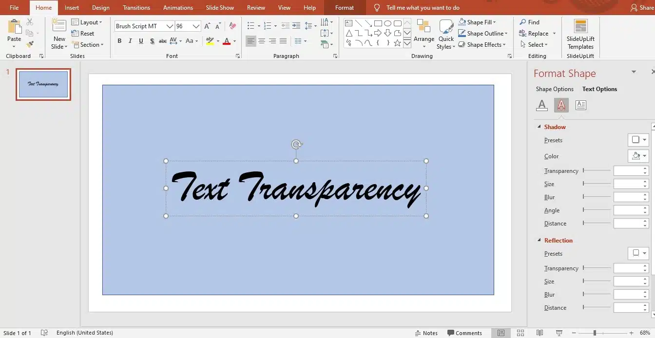 Opacity in PowerPoint