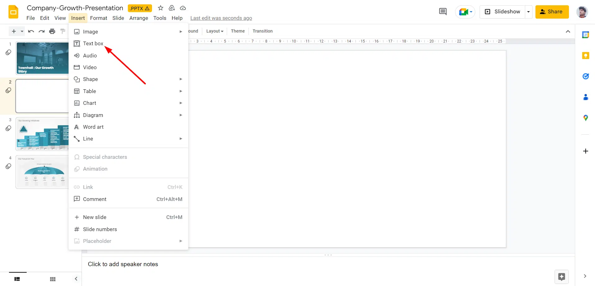 How to make text wrap in Google Slides