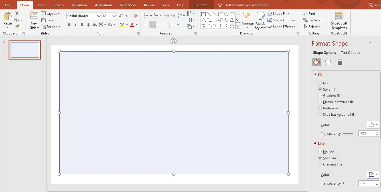 change Shape Transparency in PowerPoint