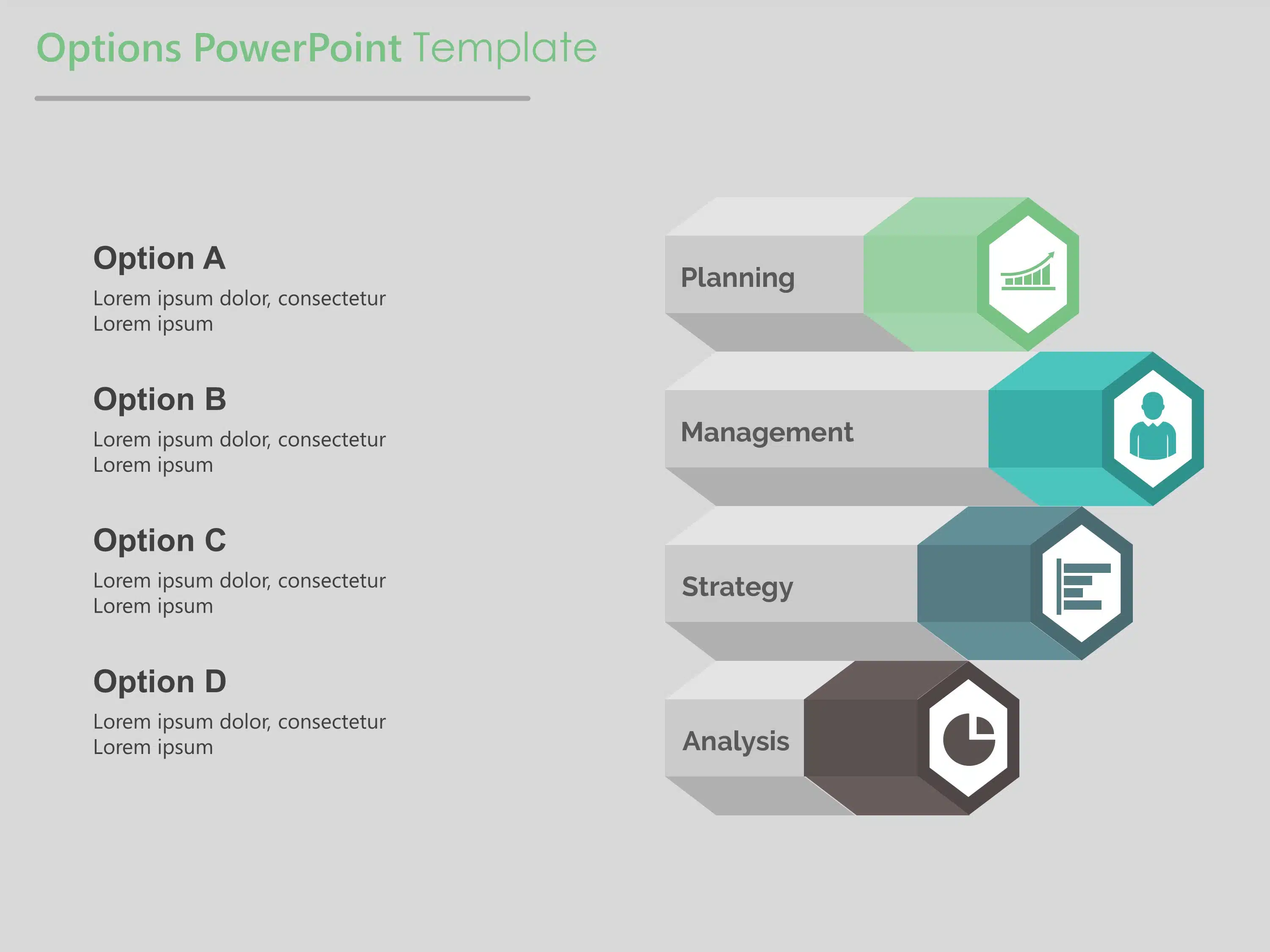 3D Options PowerPoint Template & Google Slides Theme