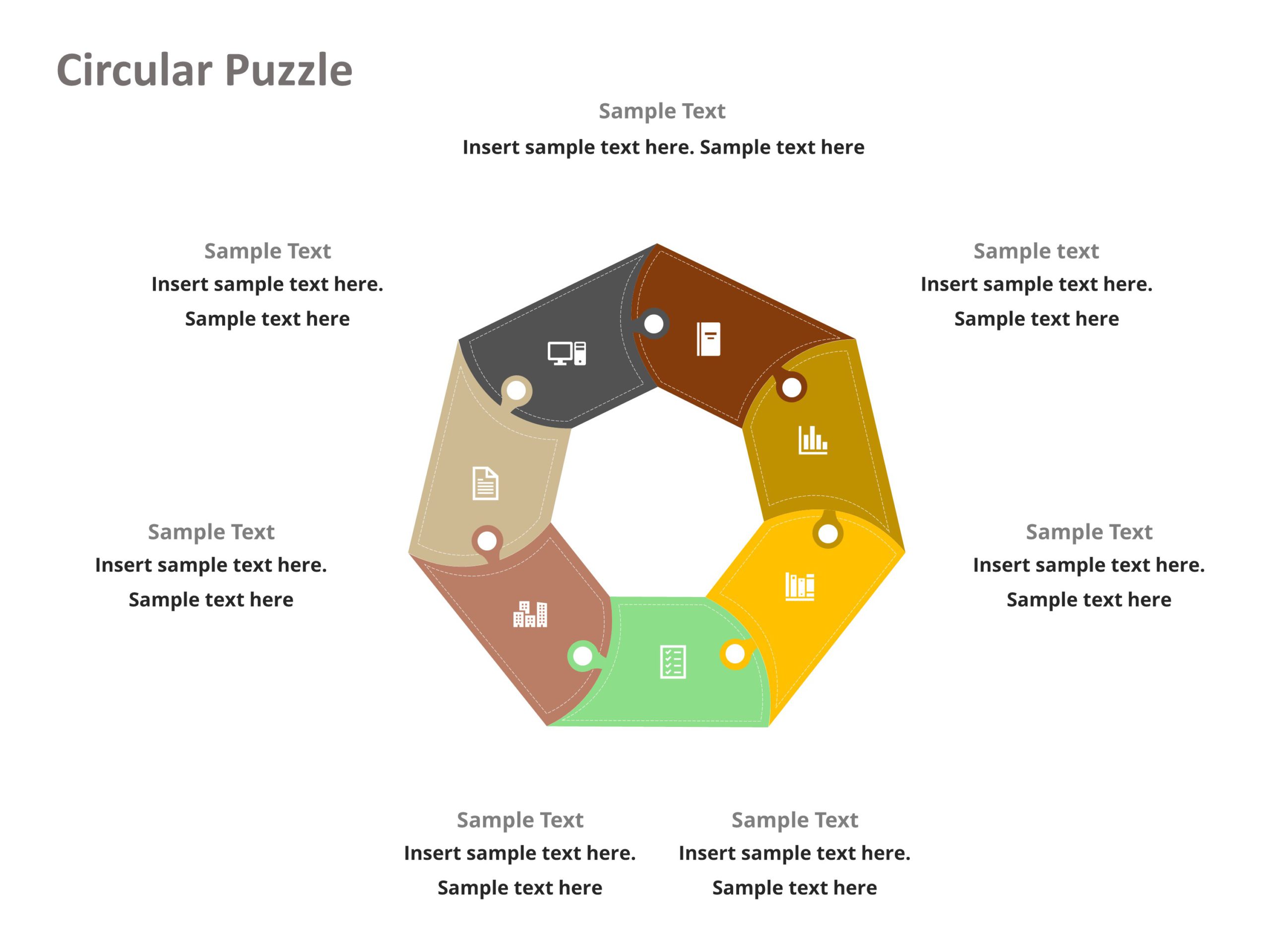 Animated 7 Circular Puzzle PowerPoint Template