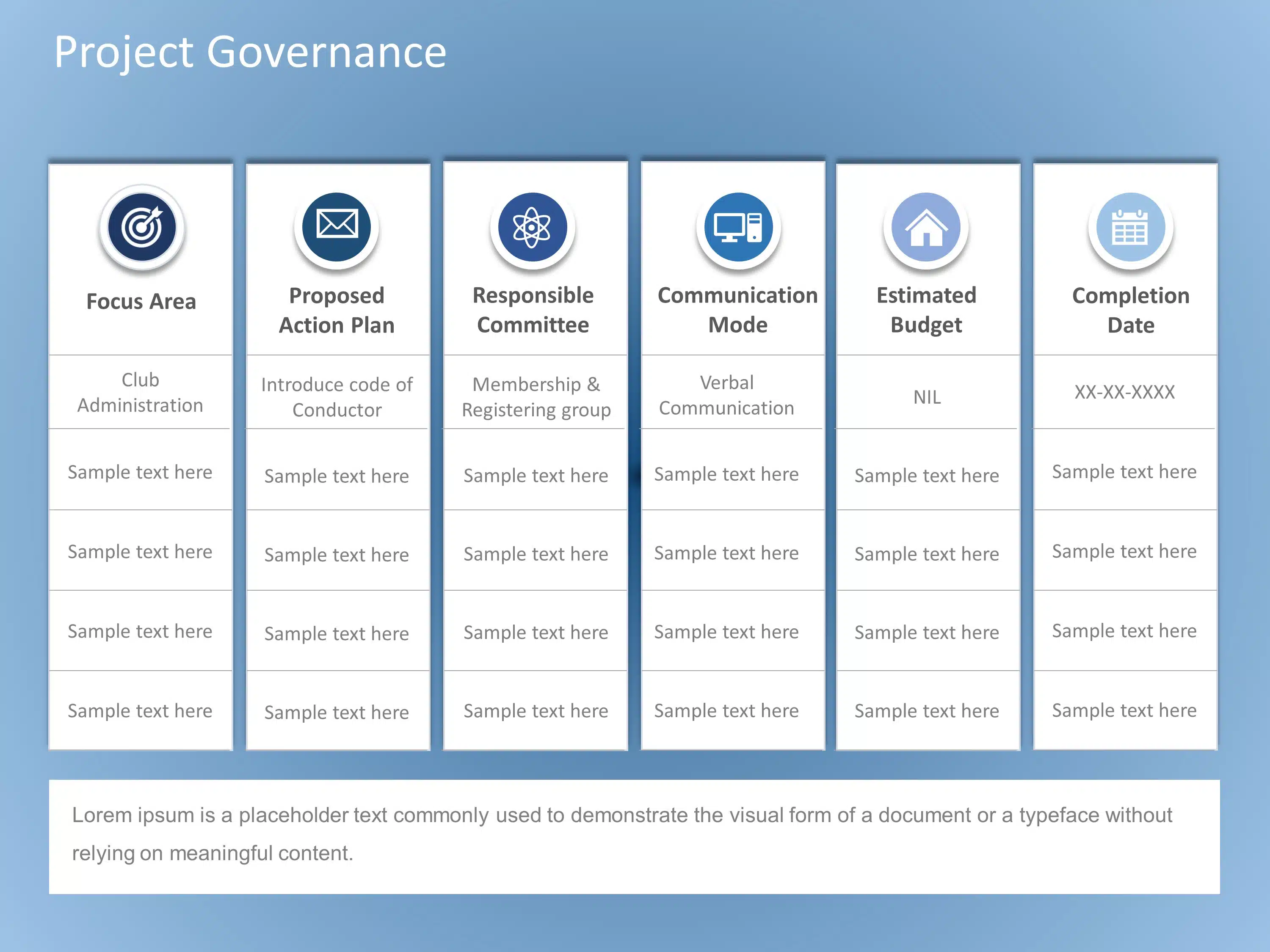 Animated Project Governance PowerPoint Template & Google Slides Theme