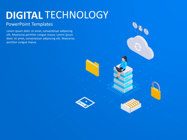 Cloud Technology Isometric PowerPoint Template & Google Slides Theme