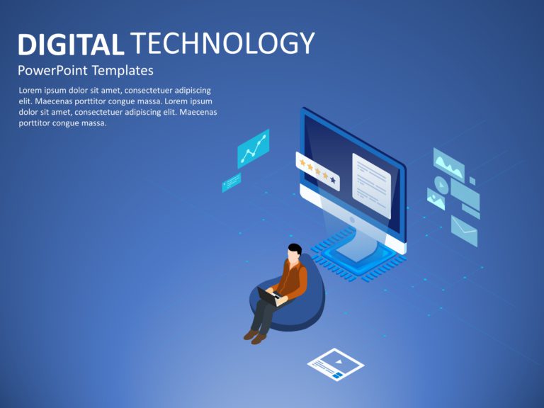 Digital Technology Isometric PowerPoint Template & Google Slides Theme