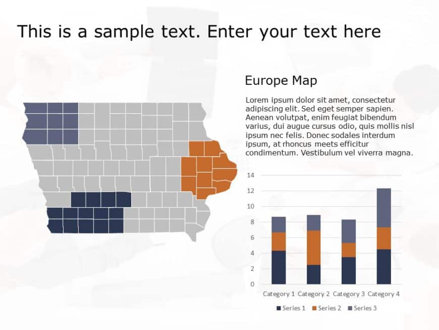 Iowa Map 1 PowerPoint Template