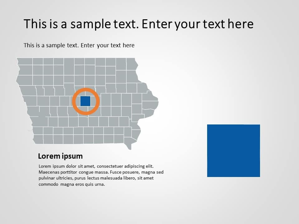 Iowa Map 3 PowerPoint Template & Google Slides Theme