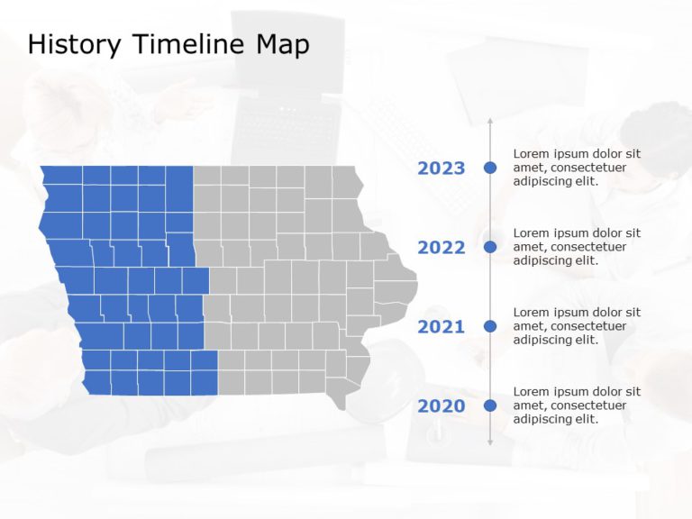 Iowa Map 5 PowerPoint Template & Google Slides Theme