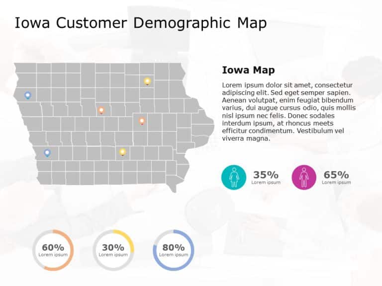 Iowa Map 6 PowerPoint Template & Google Slides Theme