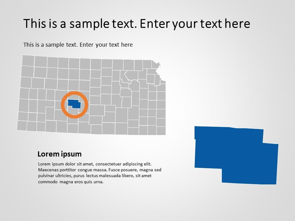 Kansas Map 3 PowerPoint Template