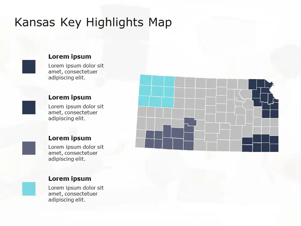 Kansas Map 4 PowerPoint Template & Google Slides Theme