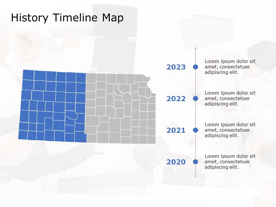 Kansas Map 5 PowerPoint Template