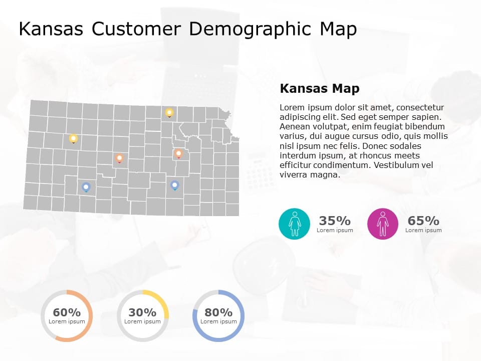 Kansas Map 6 PowerPoint Template