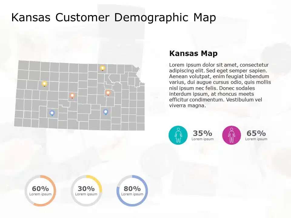 Kansas Map 6 PowerPoint Template & Google Slides Theme