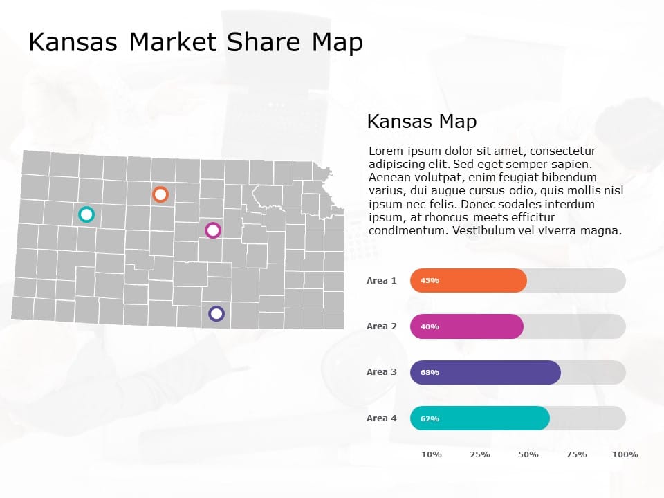 Kansas Map 7 PowerPoint Template