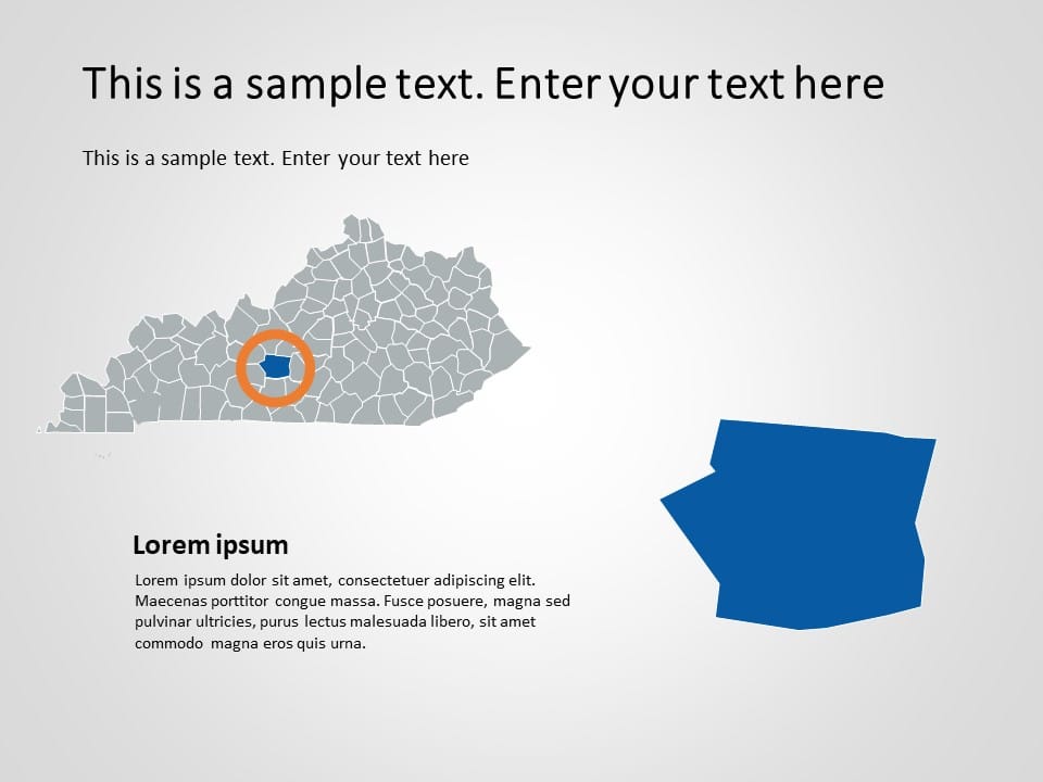 Kentucky Map 3 PowerPoint Template