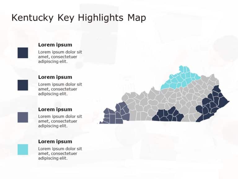 Kentucky Map 4 PowerPoint Template & Google Slides Theme