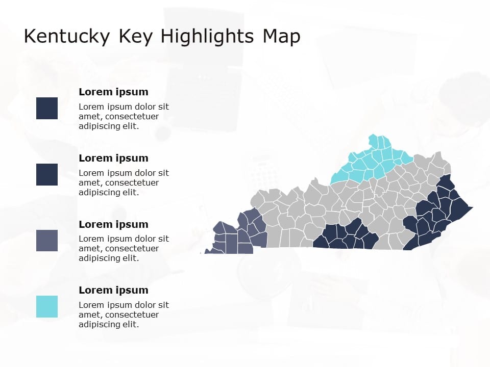 Kentucky Map 4 PowerPoint Template