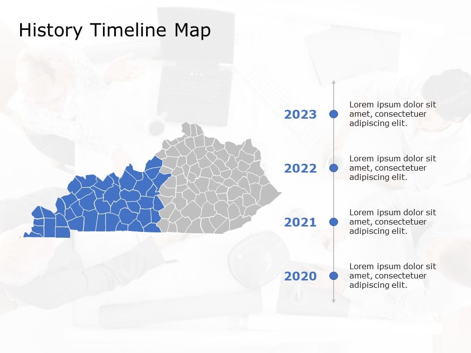 Kentucky Map 5 PowerPoint Template