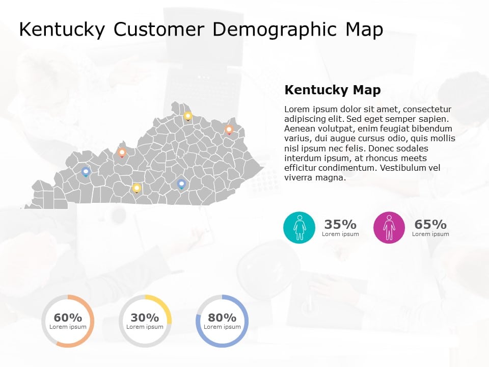 Kentucky Map 6 PowerPoint Template