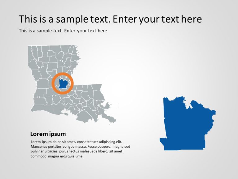 Louisiana Map 3 PowerPoint Template & Google Slides Theme