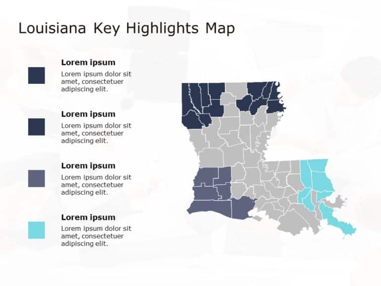 Louisiana Map 4 PowerPoint Template & Google Slides Theme