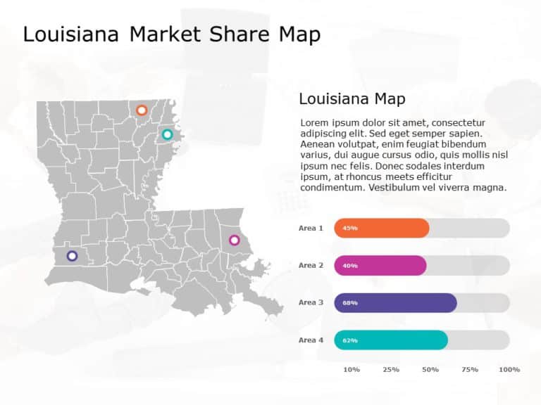 Louisiana Map 7 PowerPoint Template & Google Slides Theme