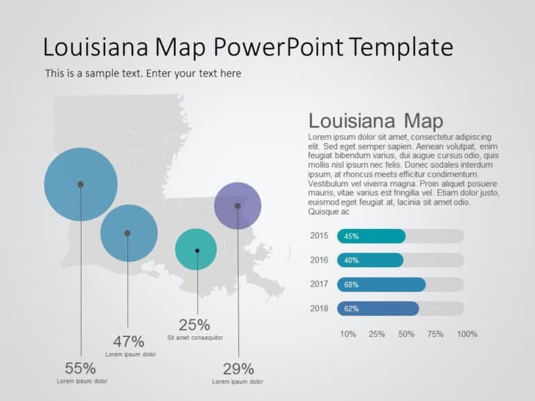 Louisiana Map 8 PowerPoint Template & Google Slides Theme