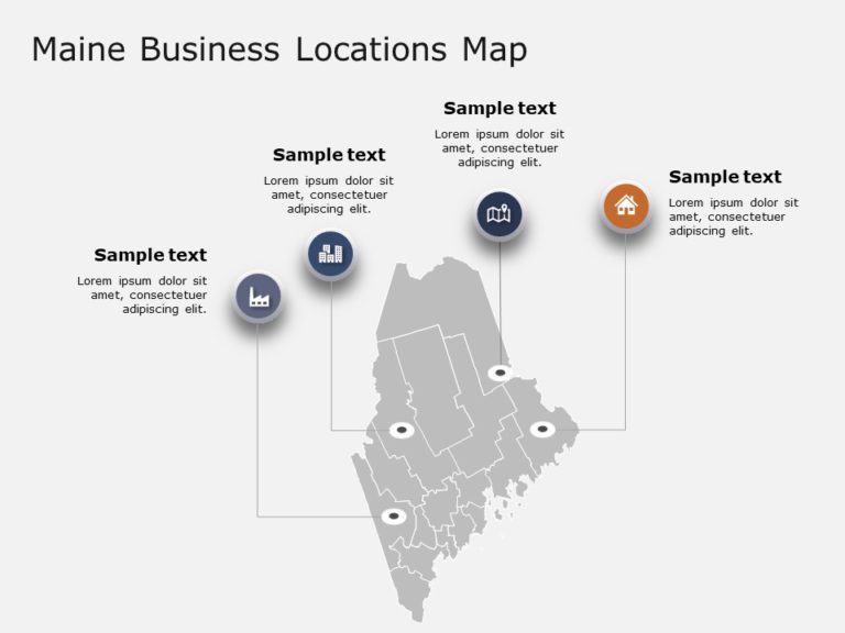 Maine Map 2 PowerPoint Template & Google Slides Theme