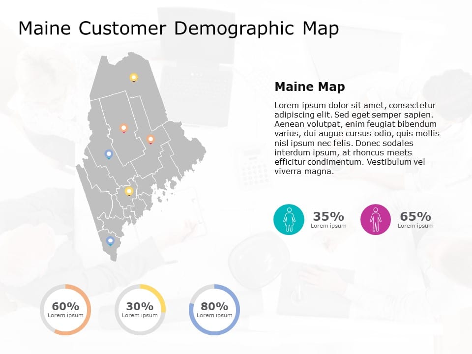 Maine Map 6 PowerPoint Template
