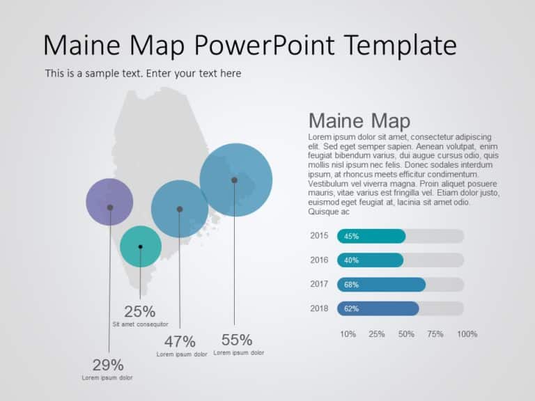 Maine Map 8 PowerPoint Template & Google Slides Theme