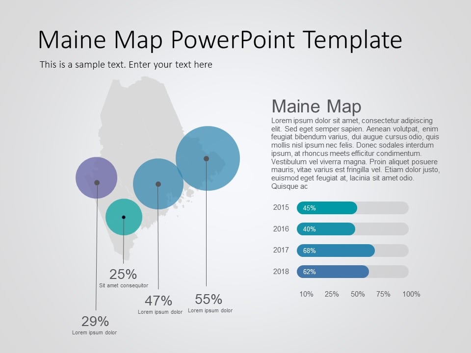 Maine Map 8 PowerPoint Template