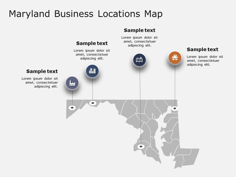 Maryland Map 2 PowerPoint Template