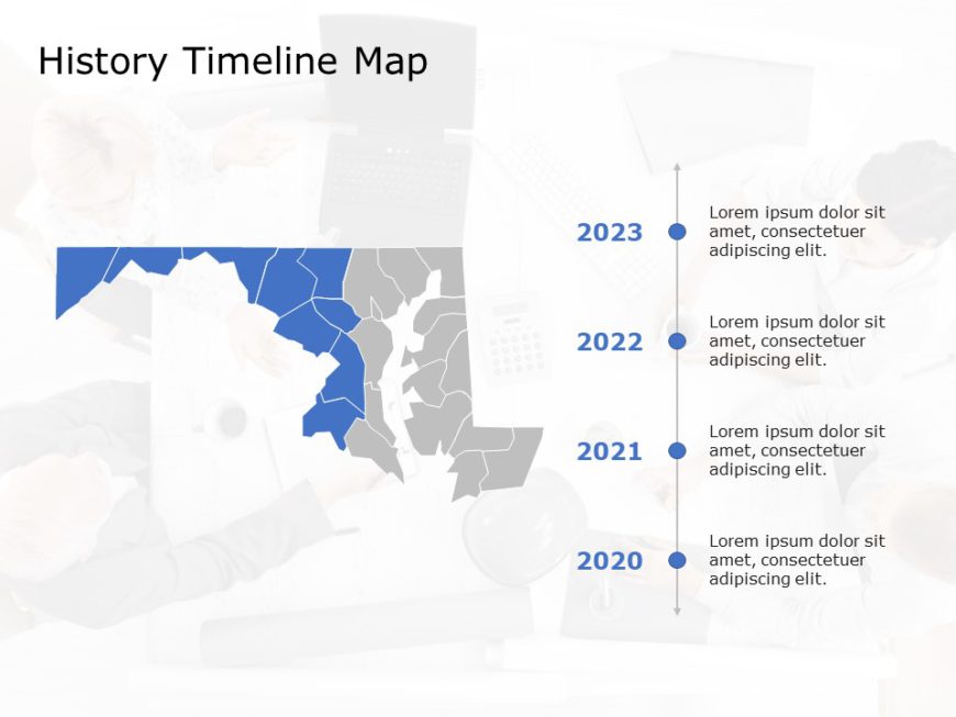 Maryland Map 5 PowerPoint Template