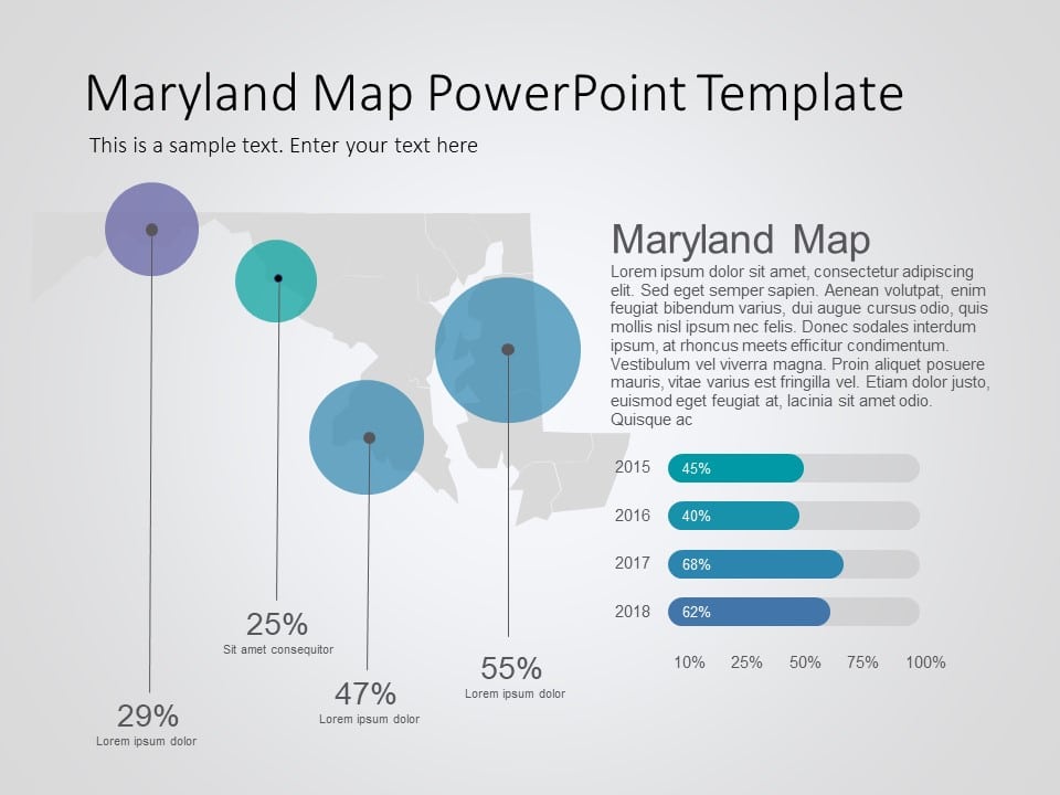 Maryland Map 8 PowerPoint Template