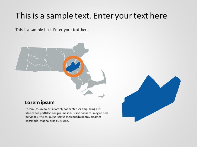 Massachusetts Map 3 PowerPoint Template & Google Slides Theme