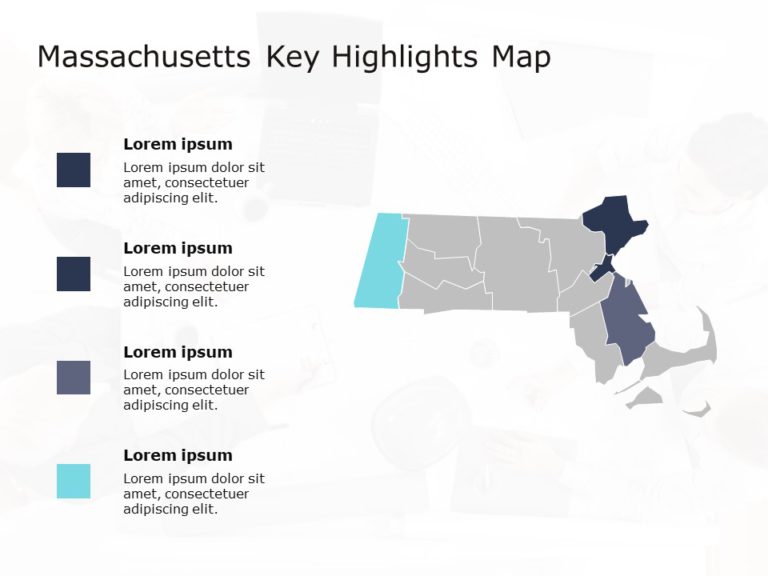 Massachusetts Map 4 PowerPoint Template & Google Slides Theme