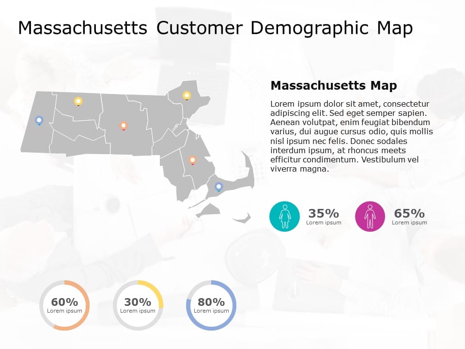 Massachusetts Map 6 PowerPoint Template