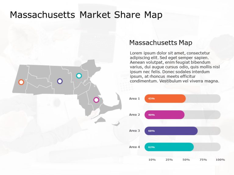 Massachusetts Map 7 PowerPoint Template