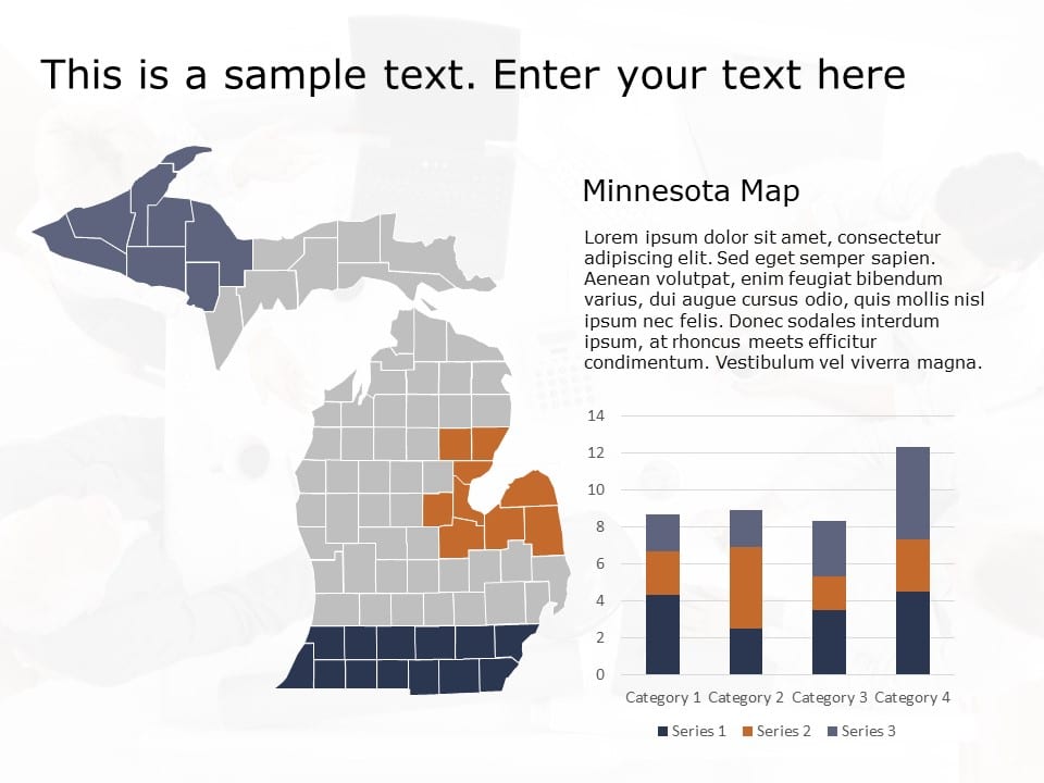 Michigan Map 1 PowerPoint Template