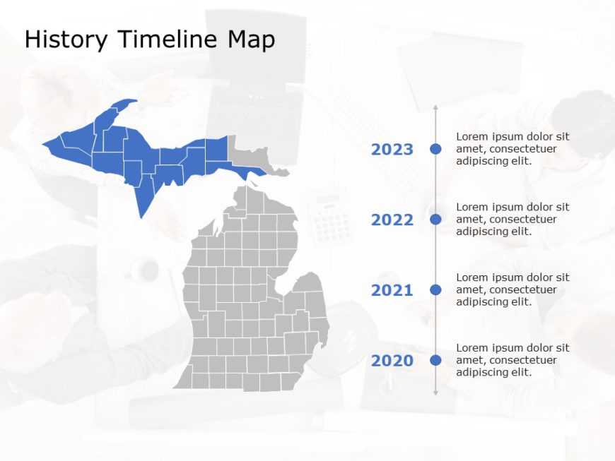 Michigan Map 5 PowerPoint Template