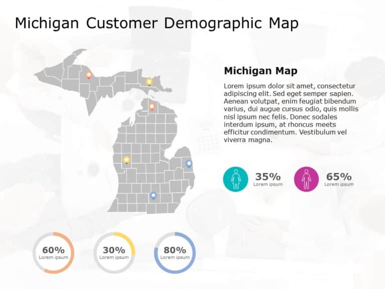 Michigan Map 6 PowerPoint Template & Google Slides Theme