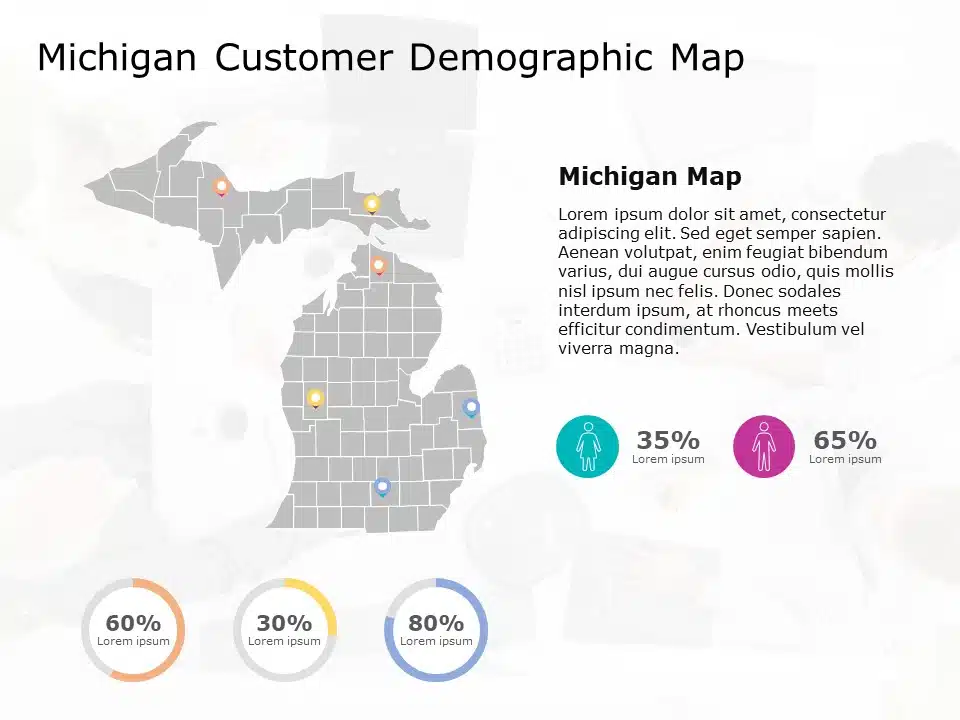 Michigan Map 6 PowerPoint Template & Google Slides Theme