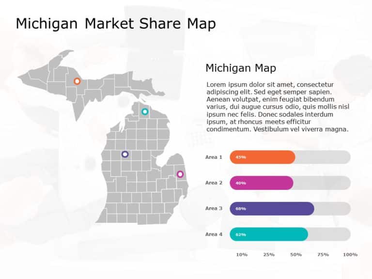 Michigan Map 7 PowerPoint Template